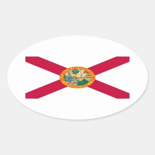 Flagontwerp van de staat Florida Ovale Sticker