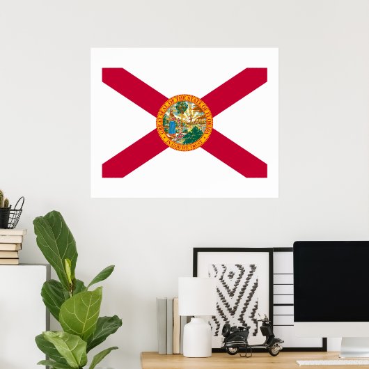 Flagontwerp van de staat Florida Poster (Thuiskantoor)