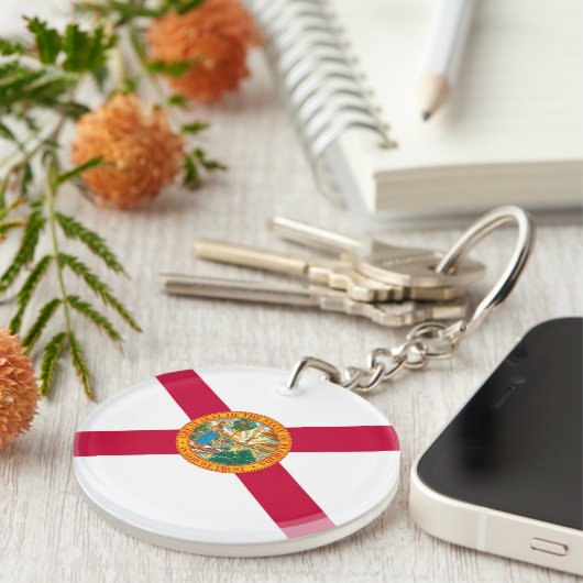 Flagontwerp van de staat Florida Sleutelhanger (Voorkant Rechts)