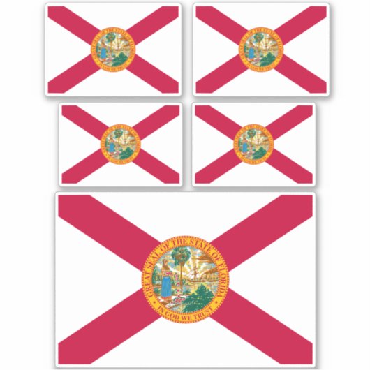 Flagontwerp van de staat Florida Sticker (Voorkant)