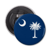 Flagontwerp voor de staat South Carolina Button Flesopener (Voorkant)