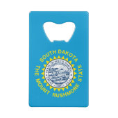 Flagontwerp voor de staat South Dakota Creditkaart Flessenopener (Achterkant)