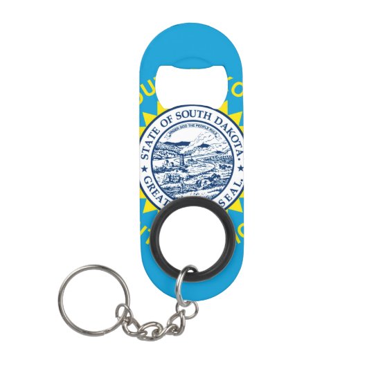 Flagontwerp voor de staat South Dakota Sleutelhanger Flessenopener (Voorkant)