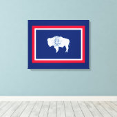 Flagontwerp Wyoming State Canvas Afdruk (Insitu (Houten vloer))