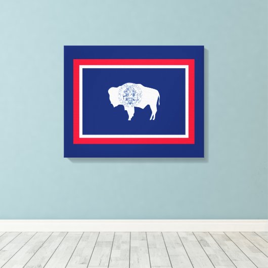 Flagontwerp Wyoming State Canvas Afdruk (Insitu (Houten vloer))