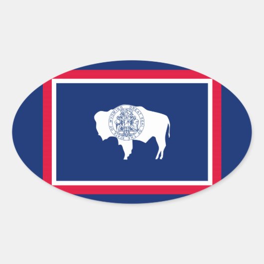 Flagontwerp Wyoming State Ovale Sticker (Voorkant)