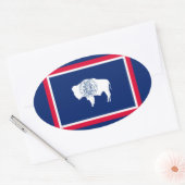 Flagontwerp Wyoming State Ovale Sticker (Envelop)