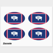 Flagontwerp Wyoming State Ovale Sticker (Vel)