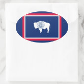 Flagontwerp Wyoming State Ovale Sticker (Tas)