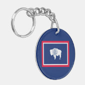Flagontwerp Wyoming State Sleutelhanger (Voorkant Links)