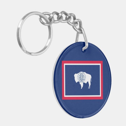 Flagontwerp Wyoming State Sleutelhanger (Voorkant Links)