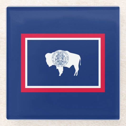 Flagontwerpdecor Wyoming State Glazen Onderzetter (Voorkant)