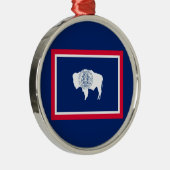 Flagontwerpdecor Wyoming State Metalen Ornament (Rechts)