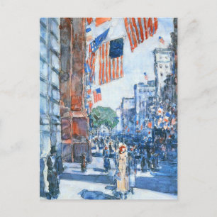 Flags 5e avenue van Childe Hassam,  Kunst Briefkaart