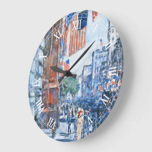 Flags 5e avenue van Childe Hassam,  Kunst Grote Klok (Hoek)