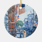 Flags 5e avenue van Childe Hassam, Kunst Keramisch Ornament (Voorkant)