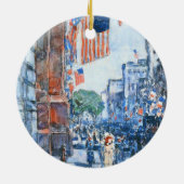 Flags 5e avenue van Childe Hassam, Kunst Keramisch Ornament (Achterkant)