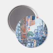 Flags 5e avenue van Childe Hassam,  Kunst Magneet (Voorkant / Achterkant)