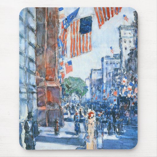 Flags 5e avenue van Childe Hassam,  Kunst Muismat (Voorkant)
