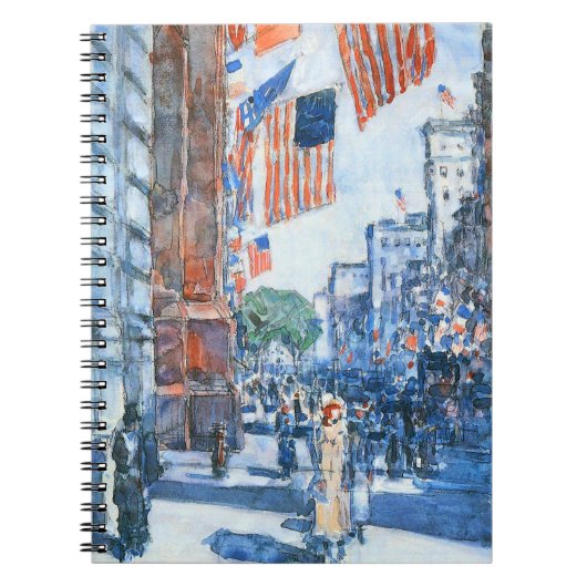 Flags 5e avenue van Childe Hassam,  Kunst Notitieboek (Voorkant)