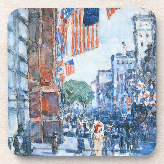 Flags 5e avenue van Childe Hassam,  Kunst Onderzetter (Voorkant)