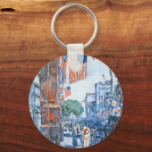 Flags 5e avenue van Childe Hassam,  Kunst Sleutelhanger (Voorkant)