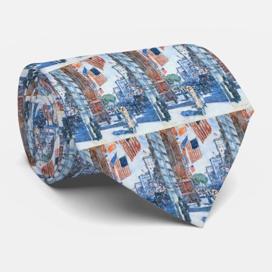 Flags 5e avenue van Childe Hassam,  Kunst Stropdas (Opgerold)
