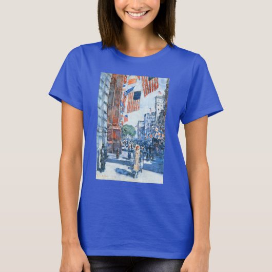 Flags 5e avenue van Childe Hassam,  Kunst T-shirt (Voorkant)