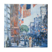 Flags 5e avenue van Childe Hassam,  Kunst Tegeltje (Voorkant)