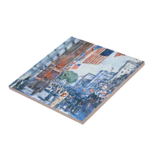 Flags 5e avenue van Childe Hassam,  Kunst Tegeltje (Zijkant)