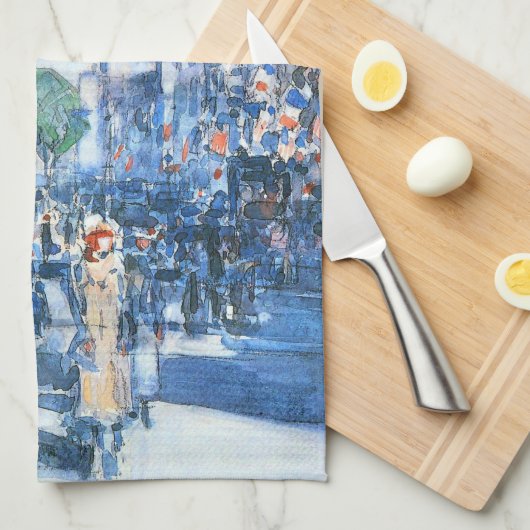 Flags 5e avenue van Childe Hassam,  Kunst Theedoek (Quarter Fold)