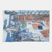Flags 5e avenue van Childe Hassam,  Kunst Theedoek (Horizontaal)