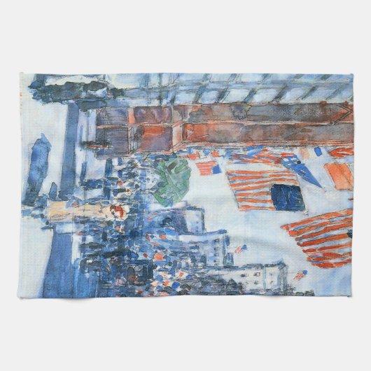 Flags 5e avenue van Childe Hassam,  Kunst Theedoek (Horizontaal)
