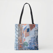 Flags 5e avenue van Childe Hassam, Kunst Tote Bag (Voorkant)