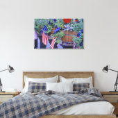Flags and Flowers in Philipsburg Montana Canvas Afdruk (Insitu (Slaapkamer))