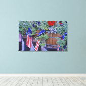 Flags and Flowers in Philipsburg Montana Canvas Afdruk (Insitu (Houten vloer))