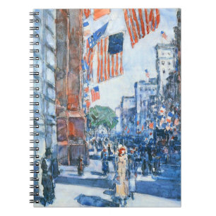 Flags Fifth Avenue van Childe Hassam, Vintage Kuns Notitieboek
