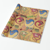 Flags/Honden, Deers, Falcons, Eenden Cadeaupapier (Uitgerold)