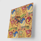 Flags/Honden, Deers, Falcons, Eenden Vierkante Klok (Hoek)