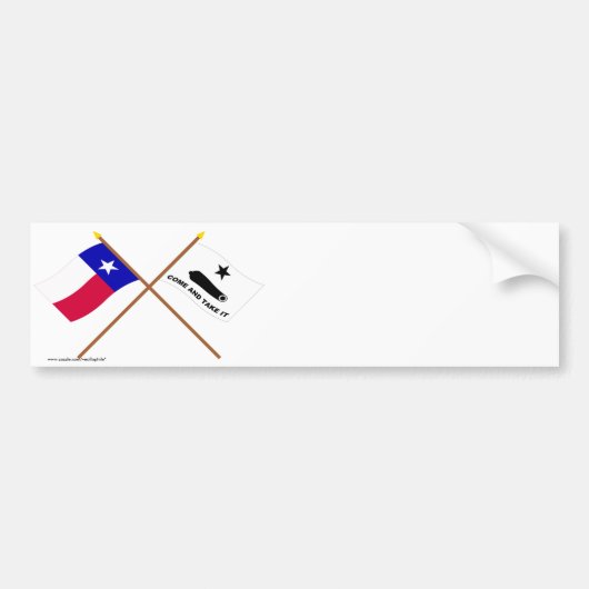 Flags in Texas en Gonzales Bumpersticker (Voorkant)