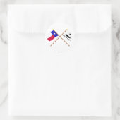 Flags in Texas en Gonzales Ronde Sticker (Tas)