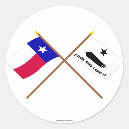Flags in Texas en Gonzales Ronde Sticker (Voorkant)