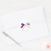 Flags in Texas en Gonzales Ronde Sticker (Envelop)