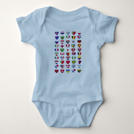 Flags of the countries heart shape romper (Voorkant)