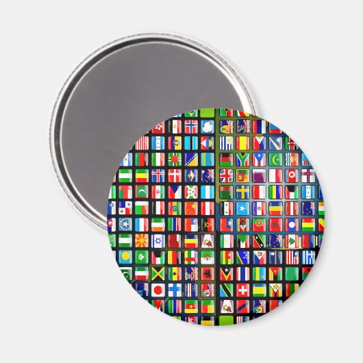 Flags of the world magneet (Voorkant / Achterkant)