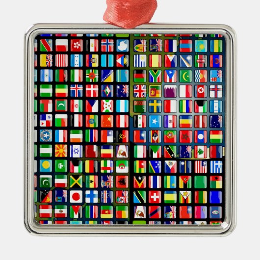 Flags of the world metalen ornament (Voorkant)