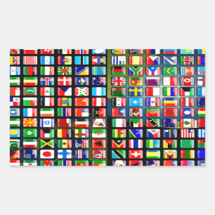 Flags of the world rechthoekige sticker