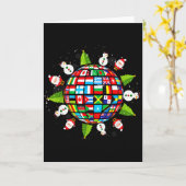 Flags Of The World, Xmas Around The Globe  Kaart (Gele Bloem)