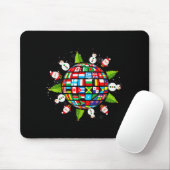 Flags Of The World, Xmas Around The Globe  Muismat (Met muis)