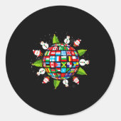 Flags Of The World, Xmas Around The Globe  Ronde Sticker (Voorkant)